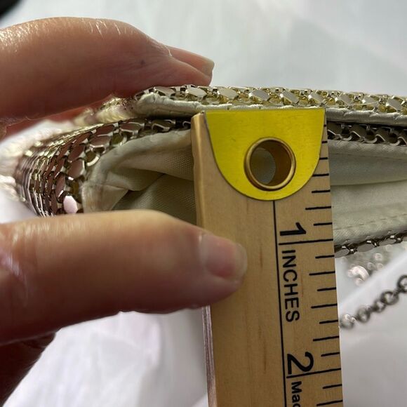 NWT Gunne Sax Jessica McClintock silver chainmail crossbody bag. - Picture 10 of 10